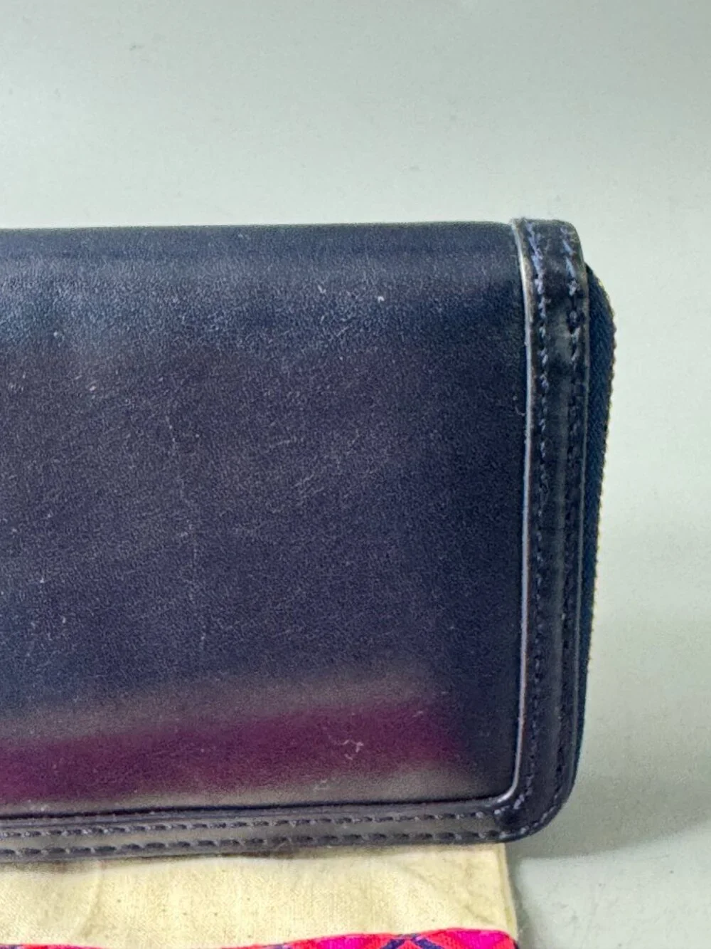 Authentic Tory Burch Navy Blue Leather Zip-around Long Wallet